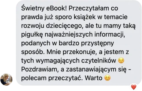 Opinia czytelniczki: świetny ebook, pigułka najważniejszych informacji podanych w bardzo przystępny sposób.